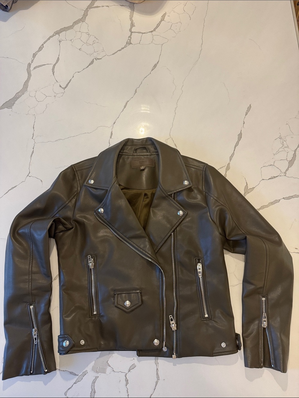 Blank NYC Dark Brown Moto Leather Jacket